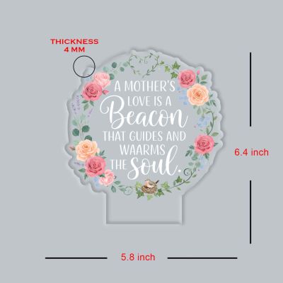 Inspirational Quote UV Print 7 Color LED Night Lamp Mothers Day Gift for Mom Acrylic Light